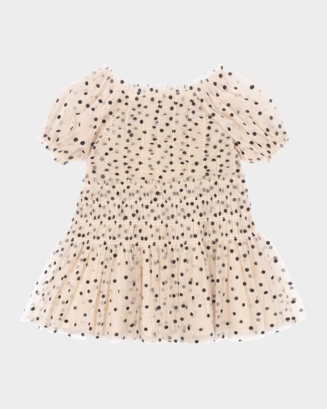 Girl's Charlene Polka Dot Tulle Dress, Size 18M